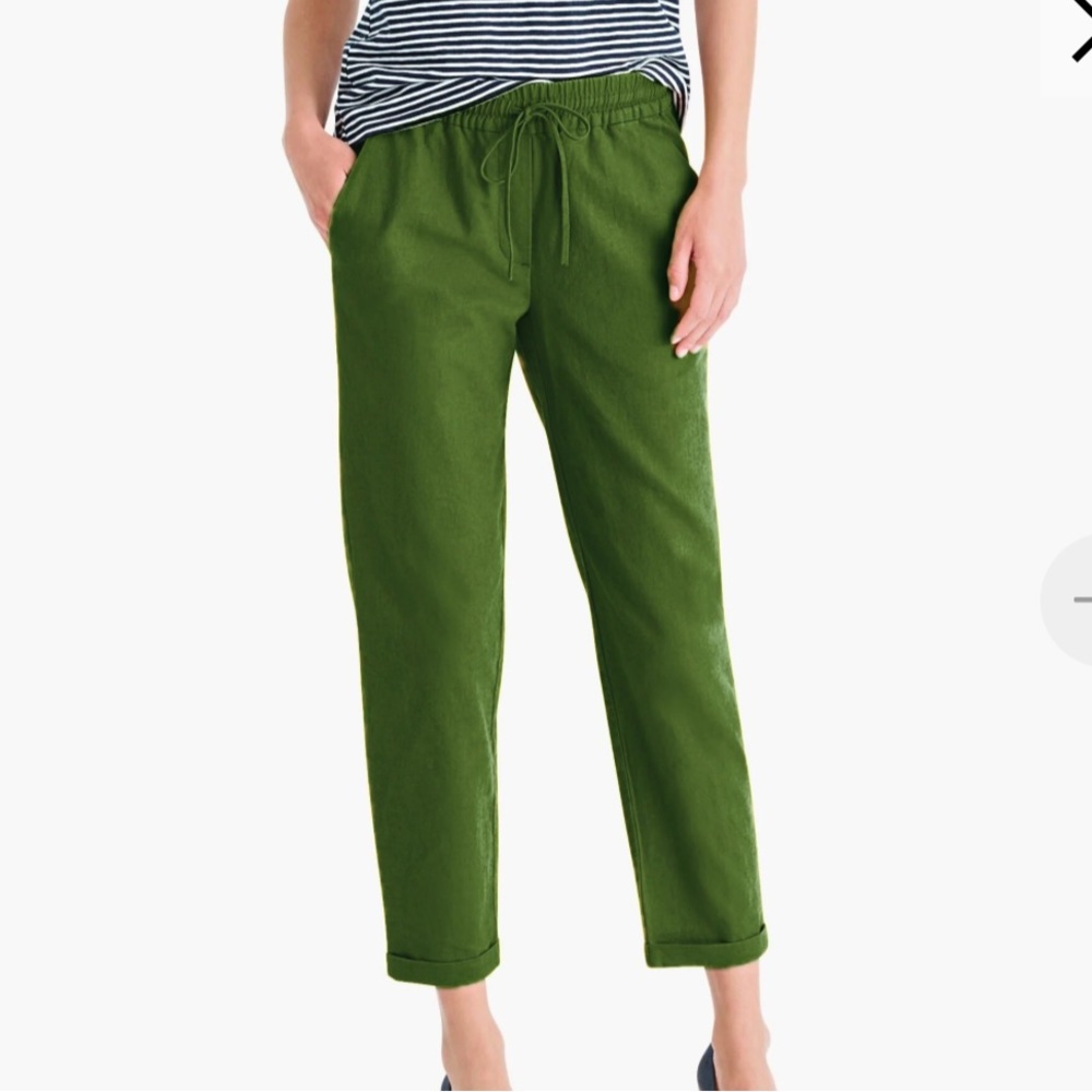 J. Crew Utility Green Drawstring Pull On Pant - image 1